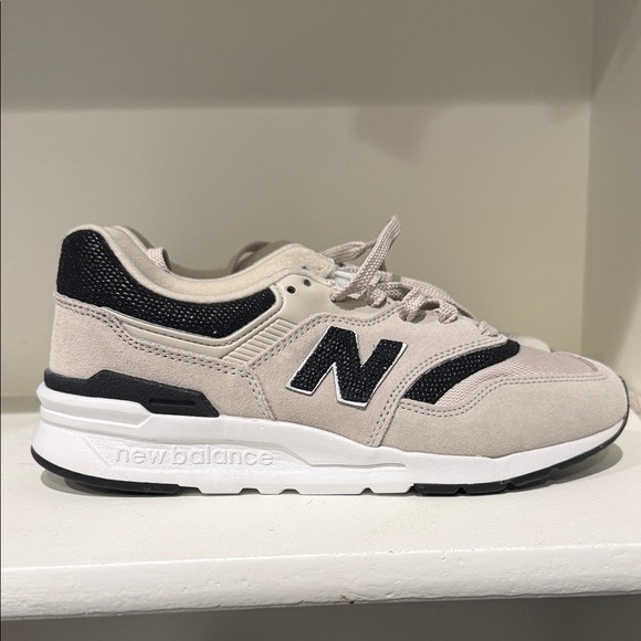 New Balance Shoes - New Balance Women's Black and Cream Sneakers